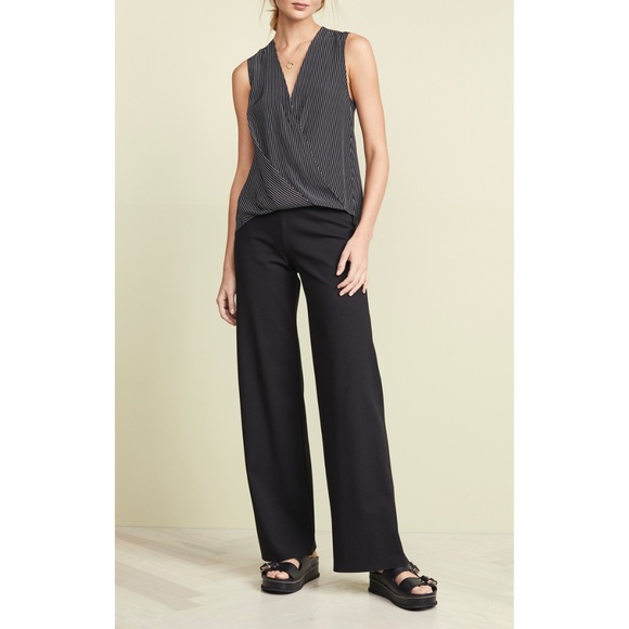 RAG & BONE NWT VICTOR SLEEVELESS 100% SILK BLACK WHITE STRIP BLOUSE. SIZE M - Picture 6 of 14